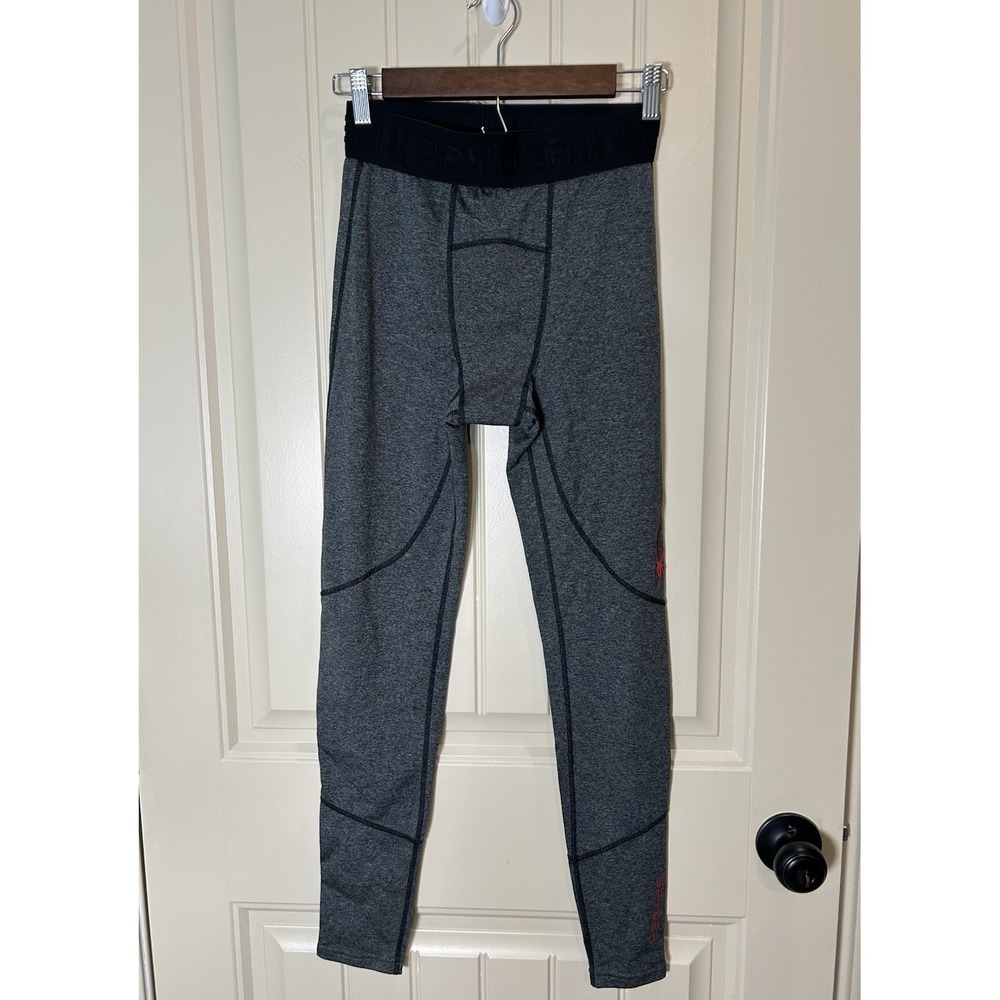 NWT Spyder Men Baselayer Active ProWeb Tights Gray Pants Breathable Quick Dry S
